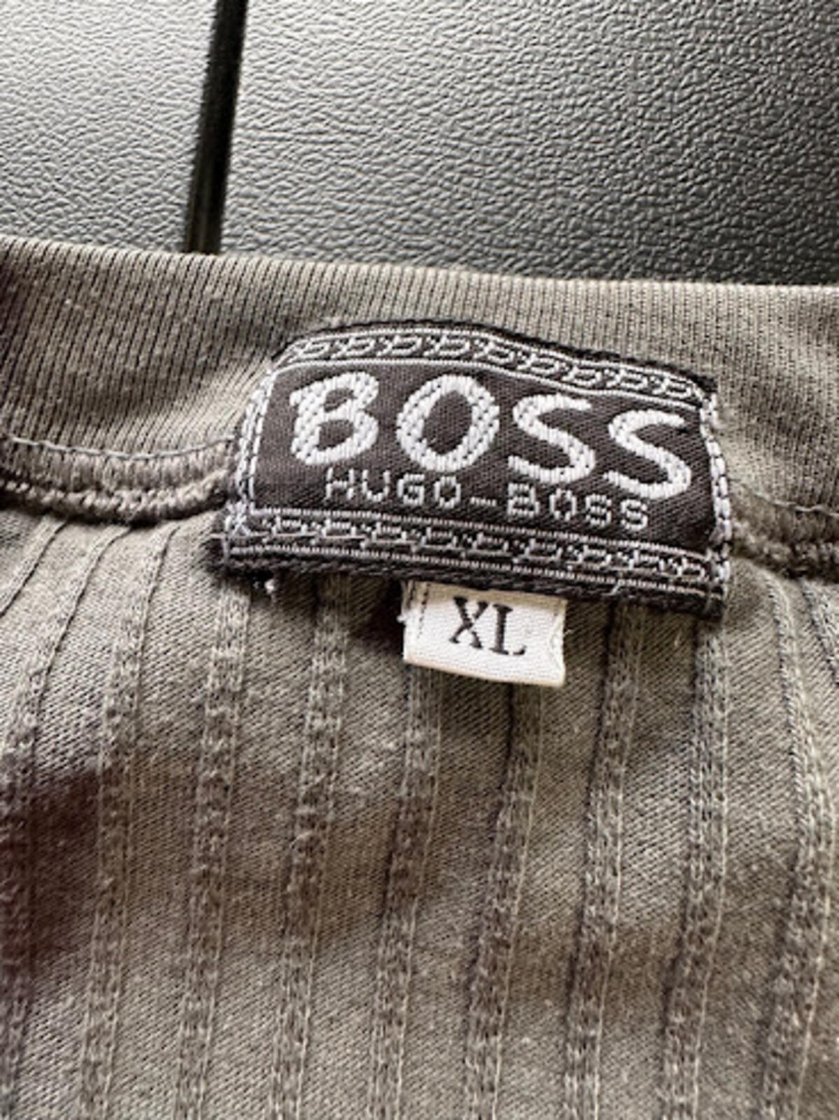 Hugo Boss Ribbed Tee XL Olive Gray