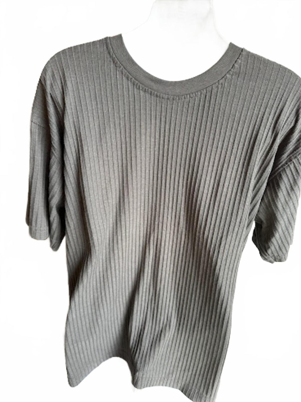 Hugo Boss Ribbed Tee XL Olive Gray