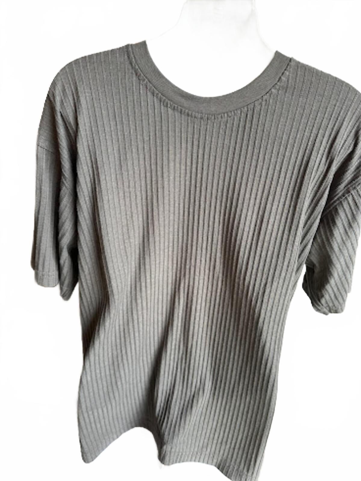 Hugo Boss Ribbed Tee XL Olive Gray
