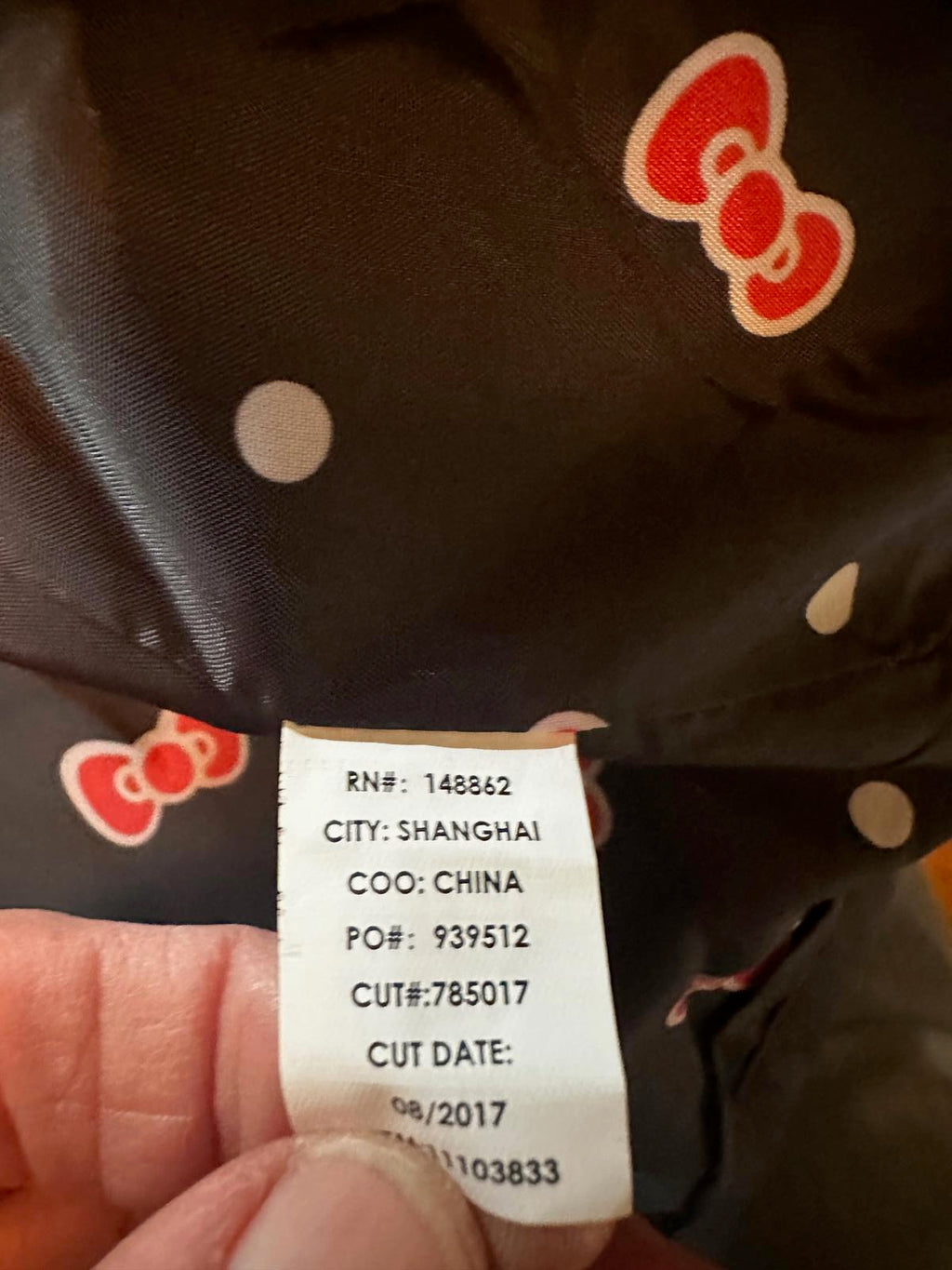 Hello Kitty Torrid Wool Coat Polka Dot Lining