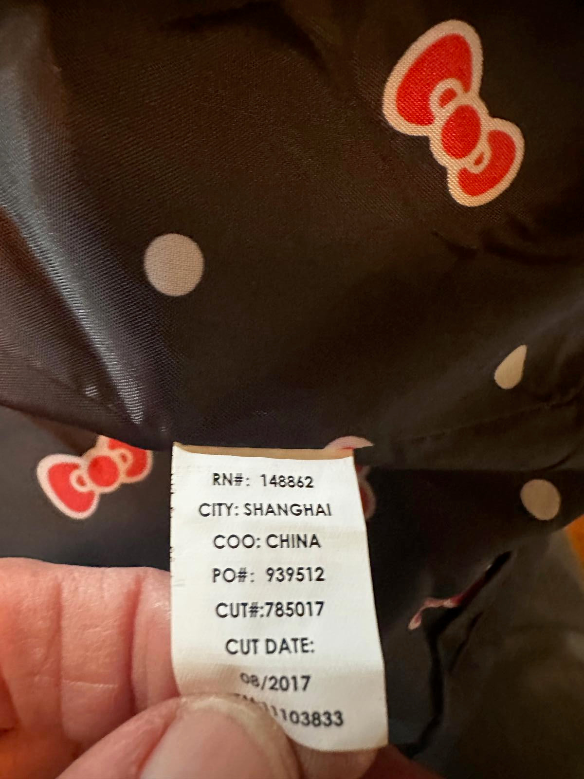 Hello Kitty Torrid Wool Coat Polka Dot Lining