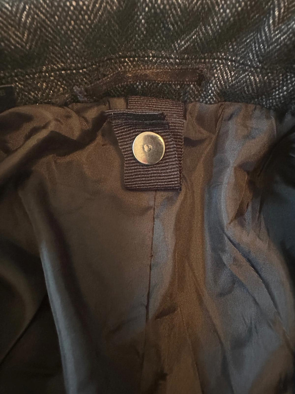Vintage Wool Herringbone Overcoat Men’s Medium