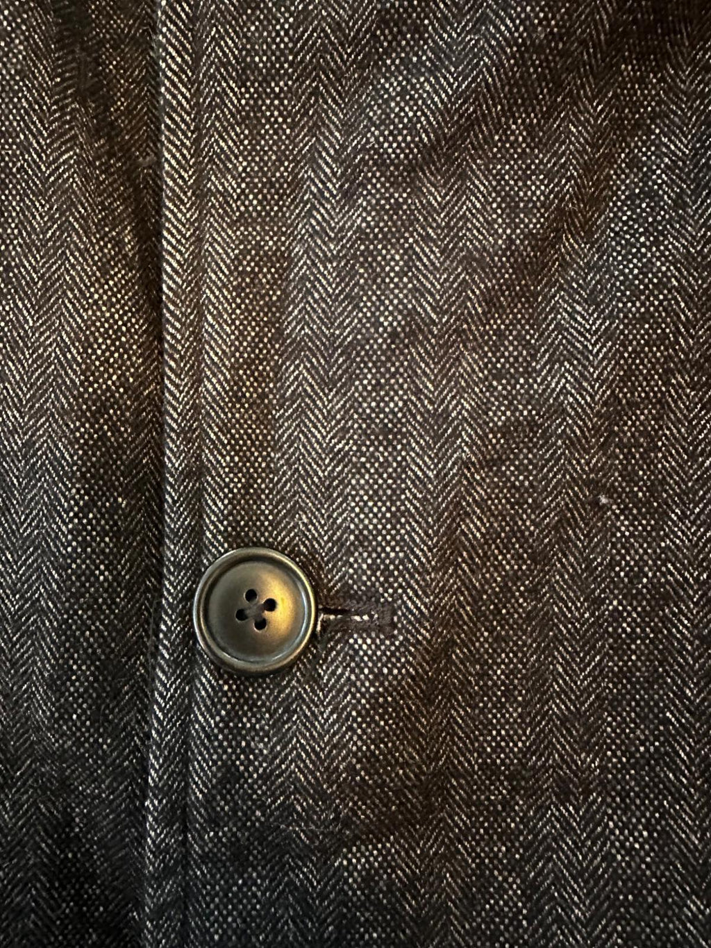 Vintage Wool Herringbone Overcoat Men’s Medium