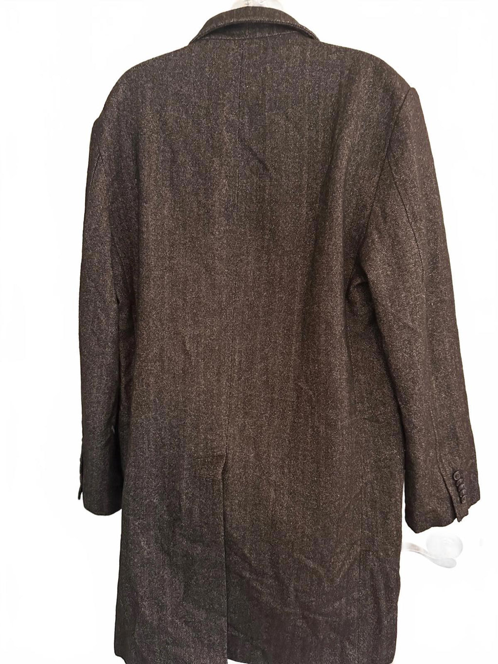 Vintage Wool Herringbone Overcoat Men’s Medium