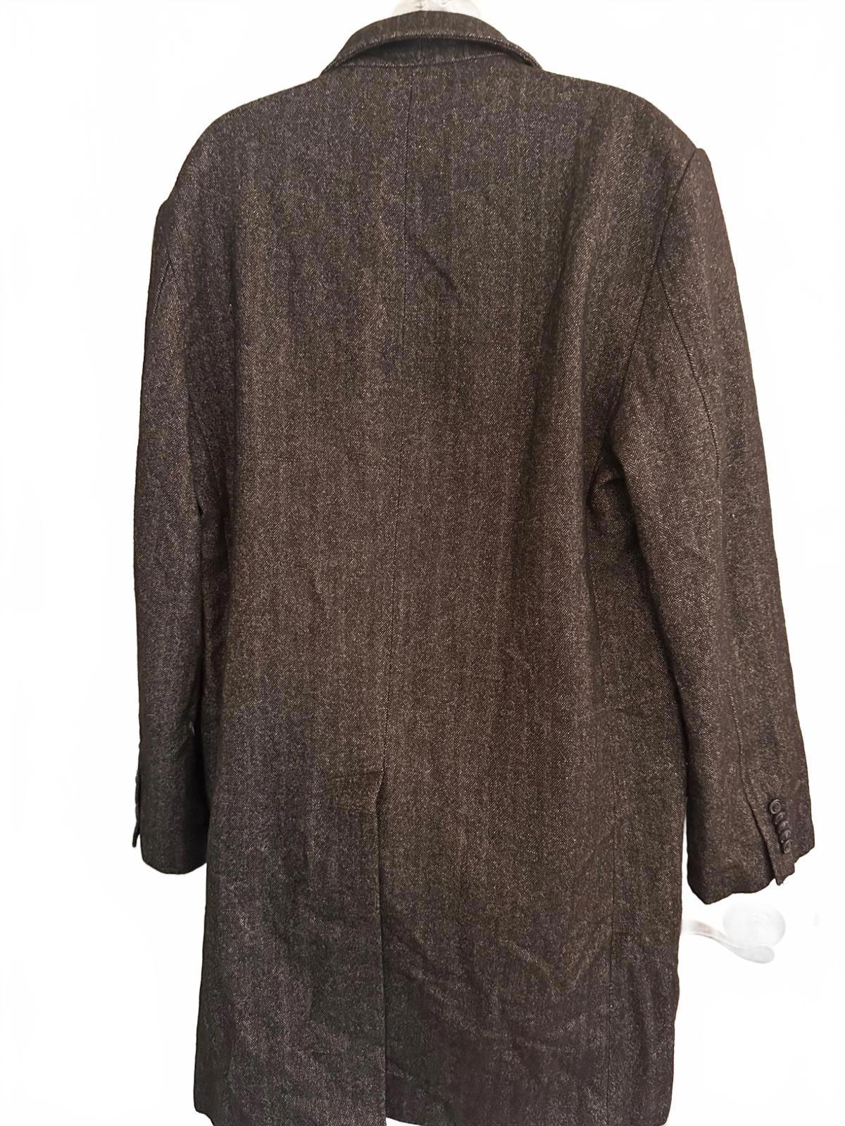 Vintage Wool Herringbone Overcoat Men’s Medium
