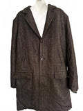 Vintage Wool Herringbone Overcoat Men’s Medium