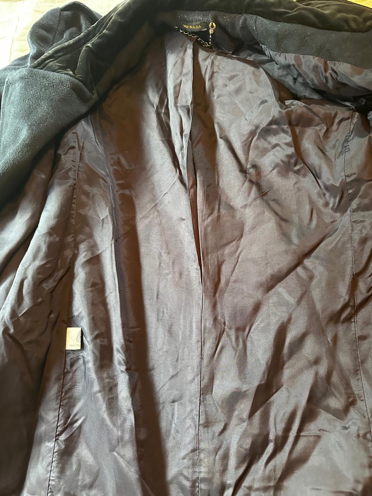 Vintage USA Made Navy Wool Double-Breasted Coat  XL