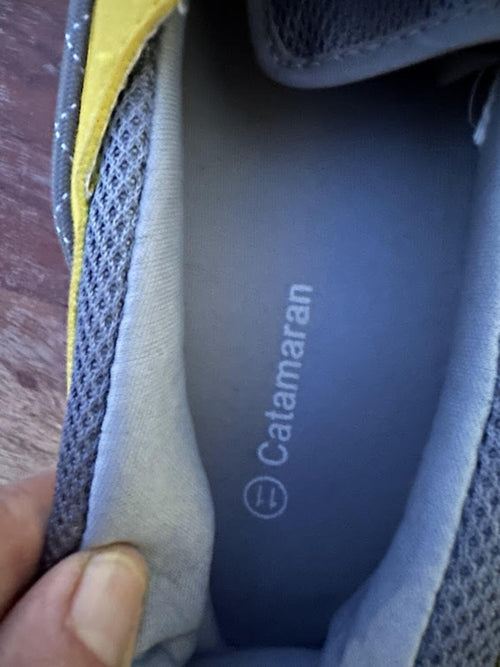 Catamaran Boat Shoes Gray Yellow Size 11