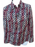 Ann Taylor Silk Chain Print Blouse