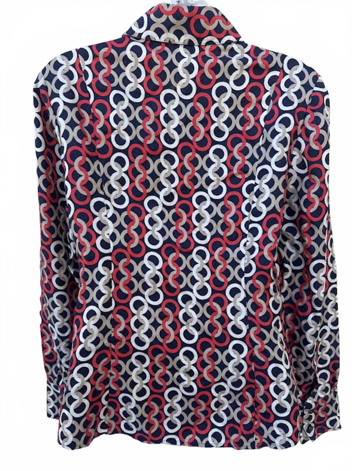 Ann Taylor Silk Chain Print Blouse