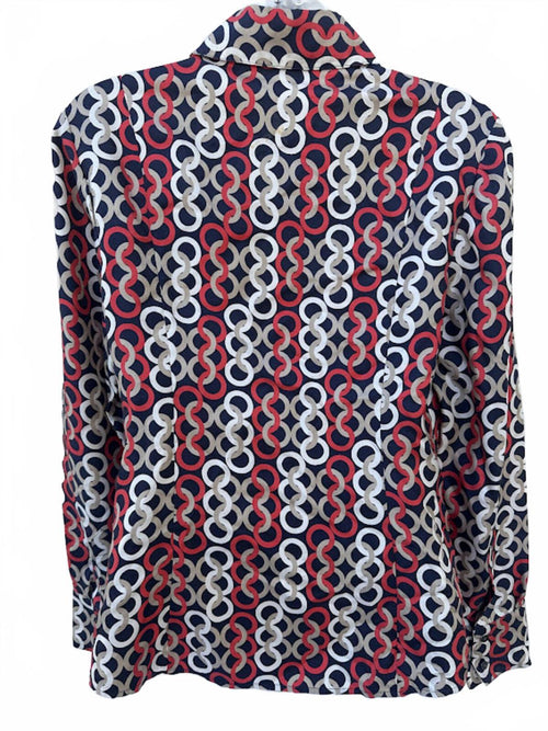 Ann Taylor Silk Chain Print Blouse