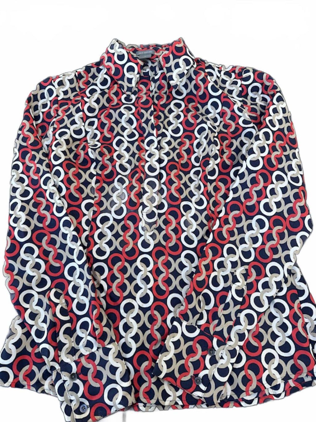 Ann Taylor Silk Chain Print Blouse