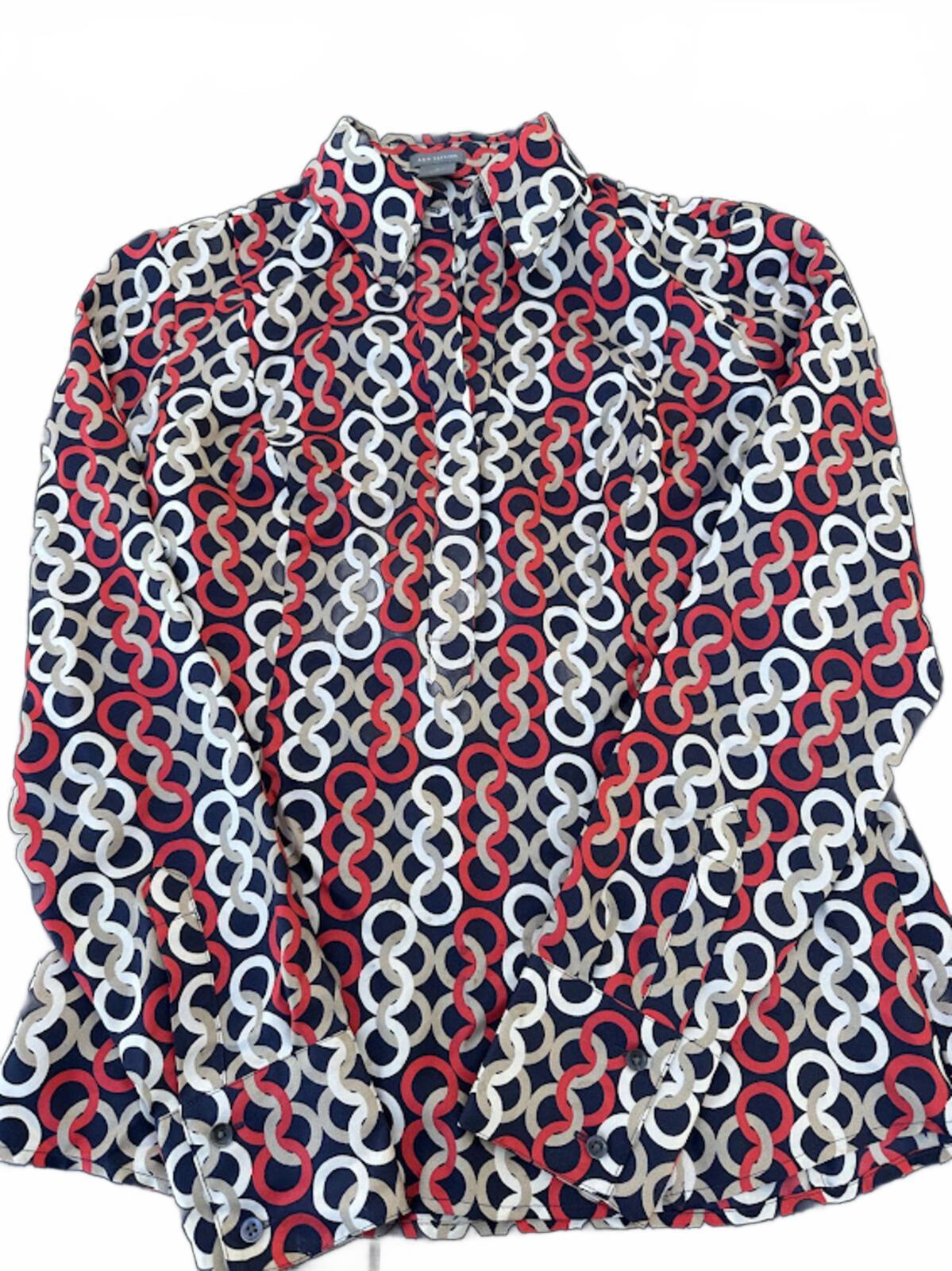 Ann Taylor Silk Chain Print Blouse