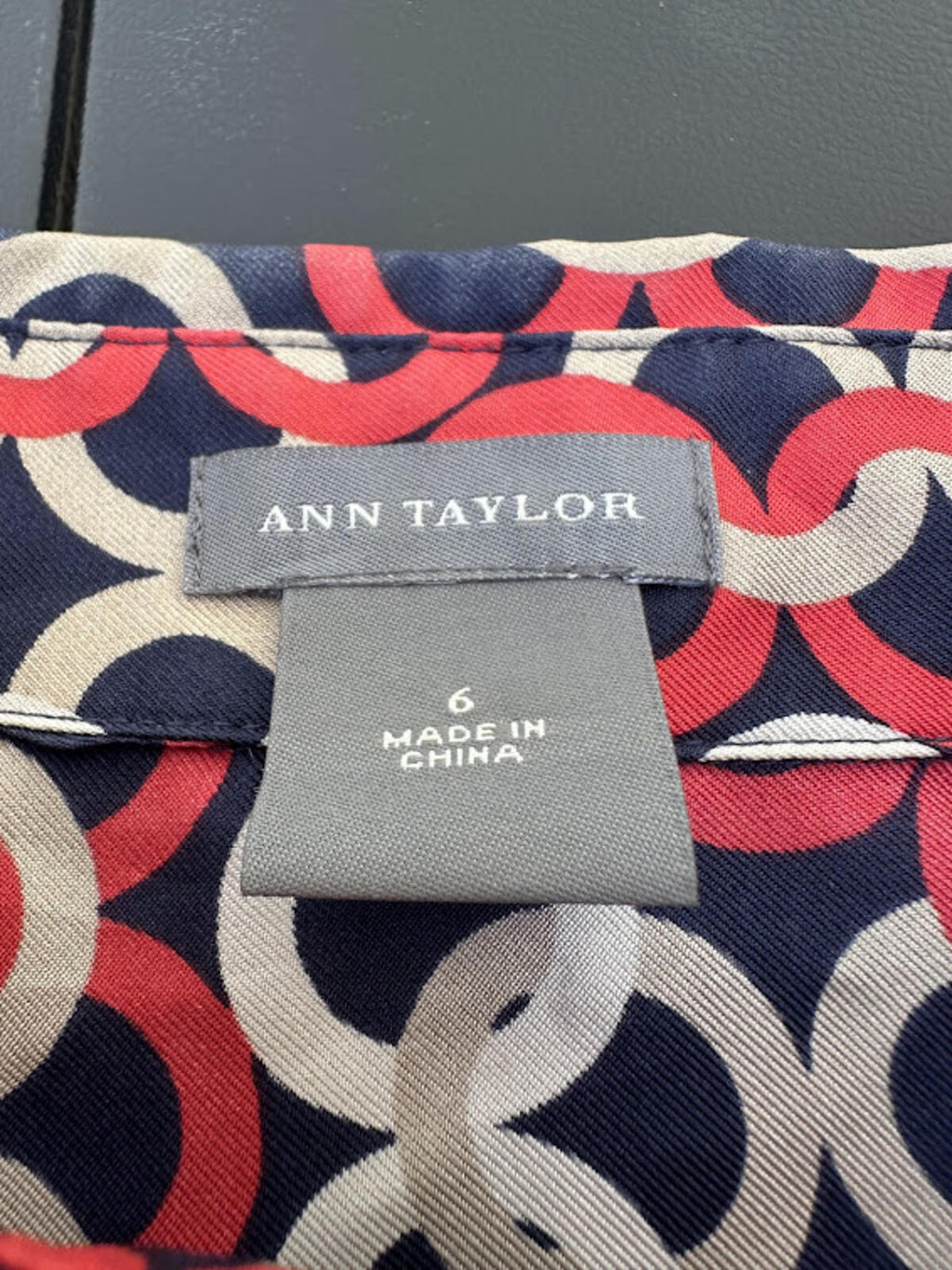 Ann Taylor Silk Chain Print Blouse