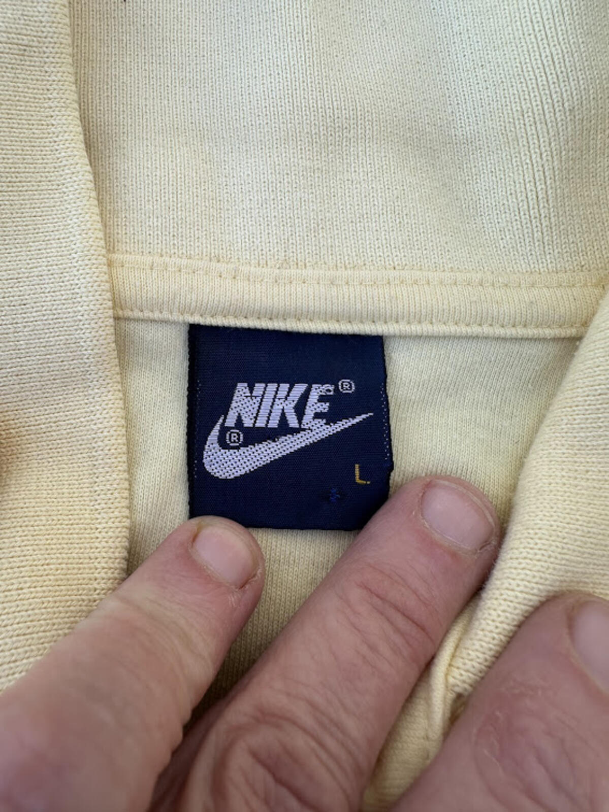 Vintage Nike Pale Yellow Polo Large