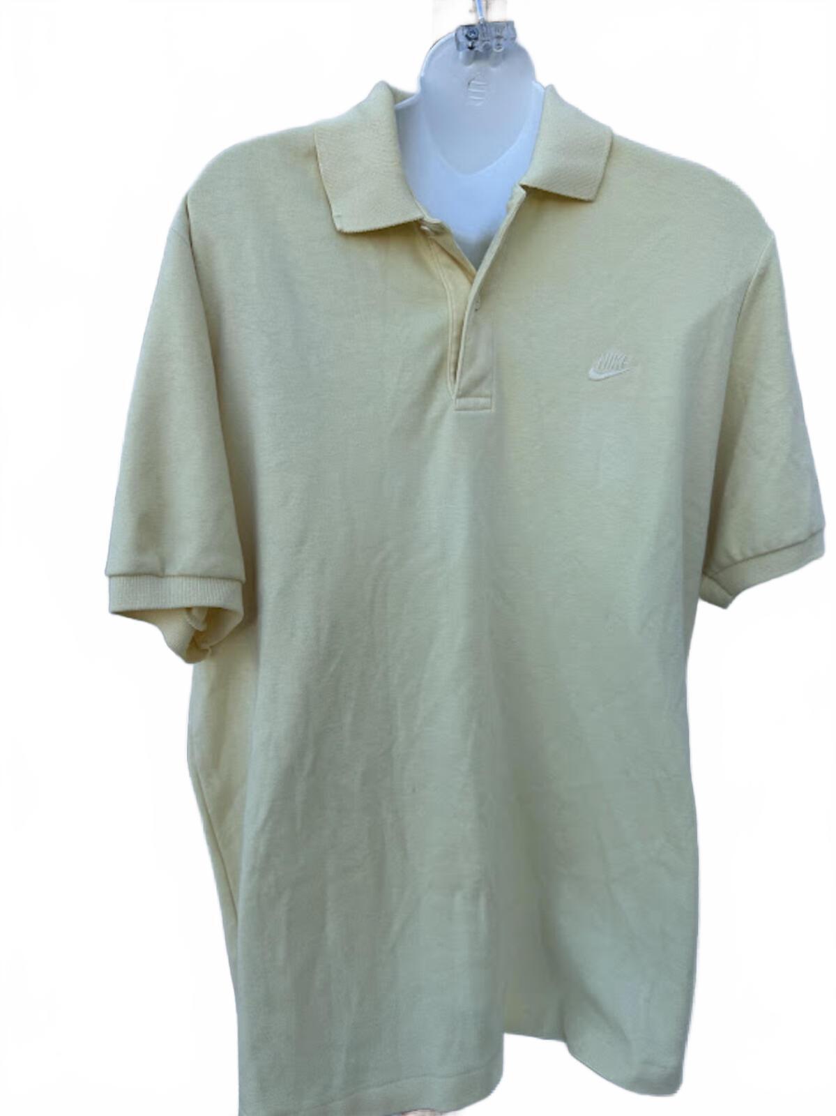 Vintage Nike Pale Yellow Polo Large