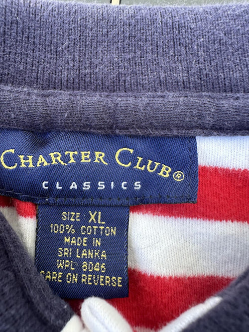 Charter Club Striped Polo Shirt XL
