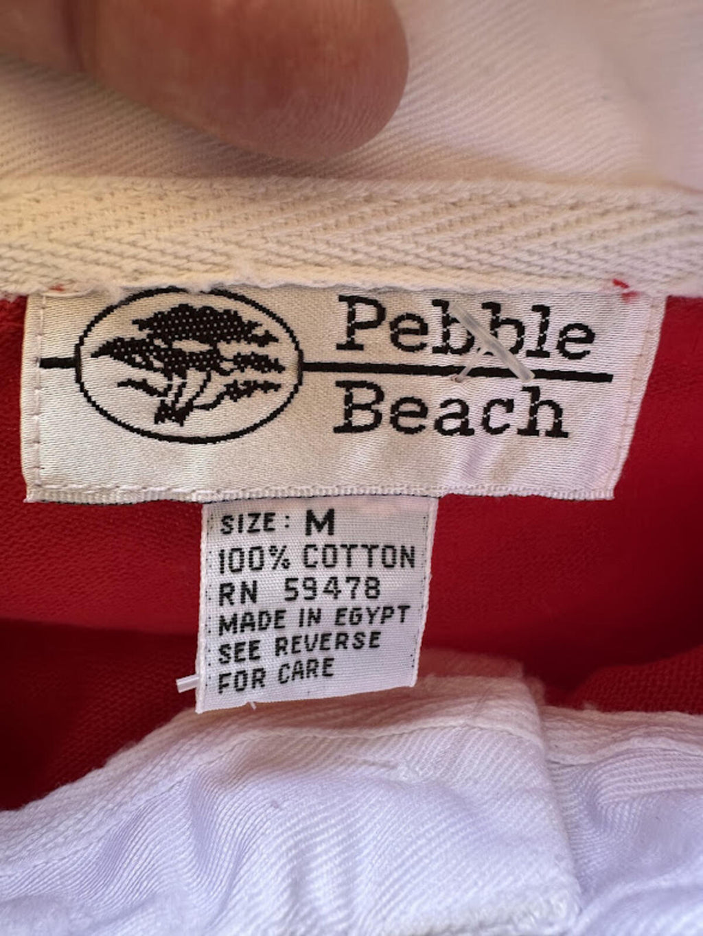 Pebble Beach Rugby Shirt Red Navy Medium