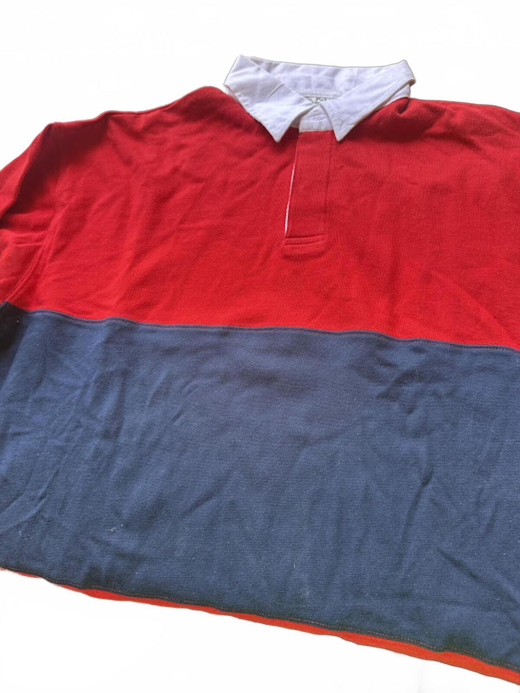Pebble Beach Rugby Shirt Red Navy Medium