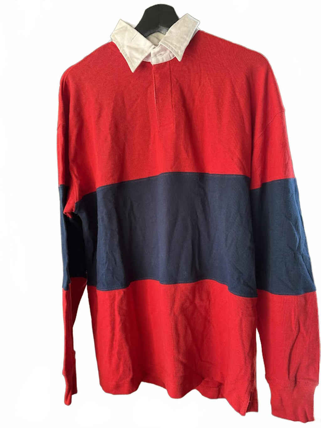 Pebble Beach Rugby Shirt Red Navy Medium