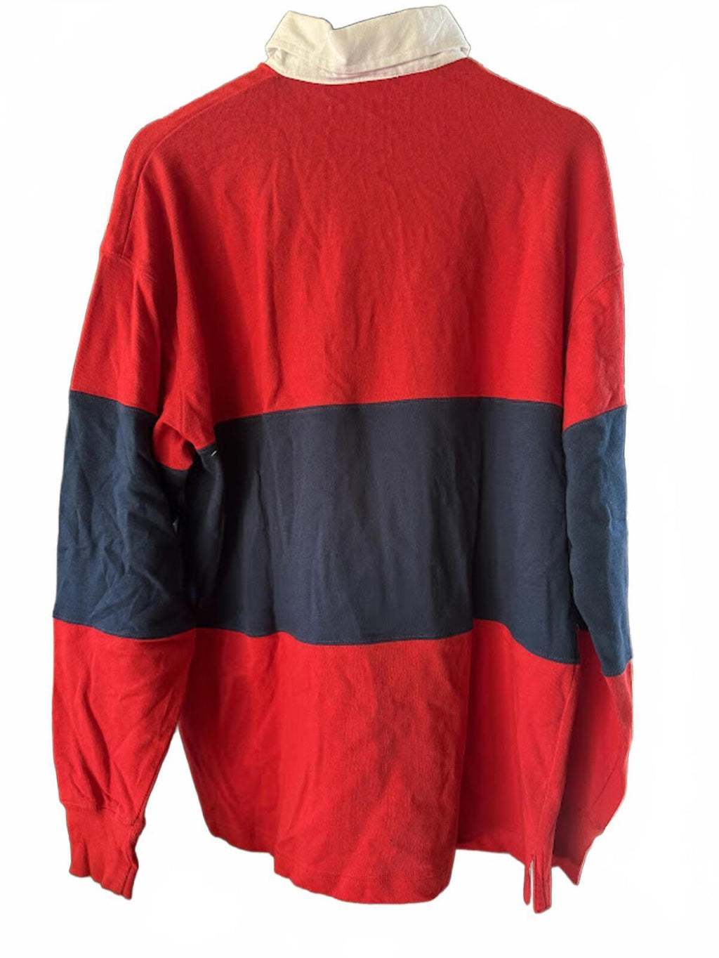 Pebble Beach Rugby Shirt Red Navy Medium