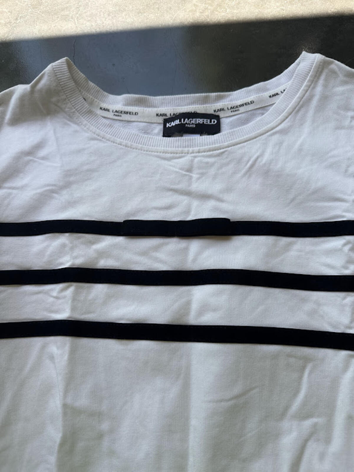 Karl Lagerfeld Paris Lace Stripe Sweater