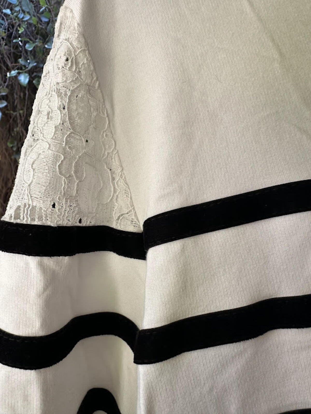 Karl Lagerfeld Paris Lace Stripe Sweater
