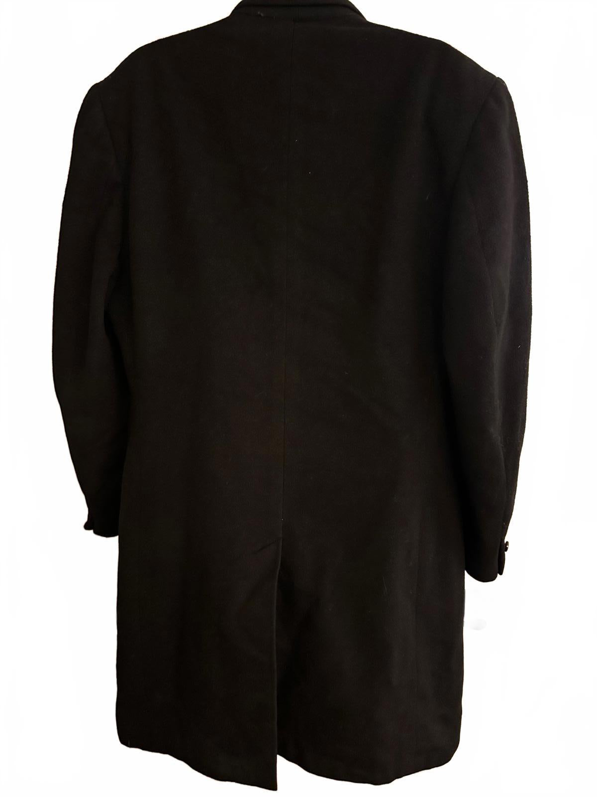 SAX FIFTH AVENUE Black Wool Overcoat – Classic Long Coat