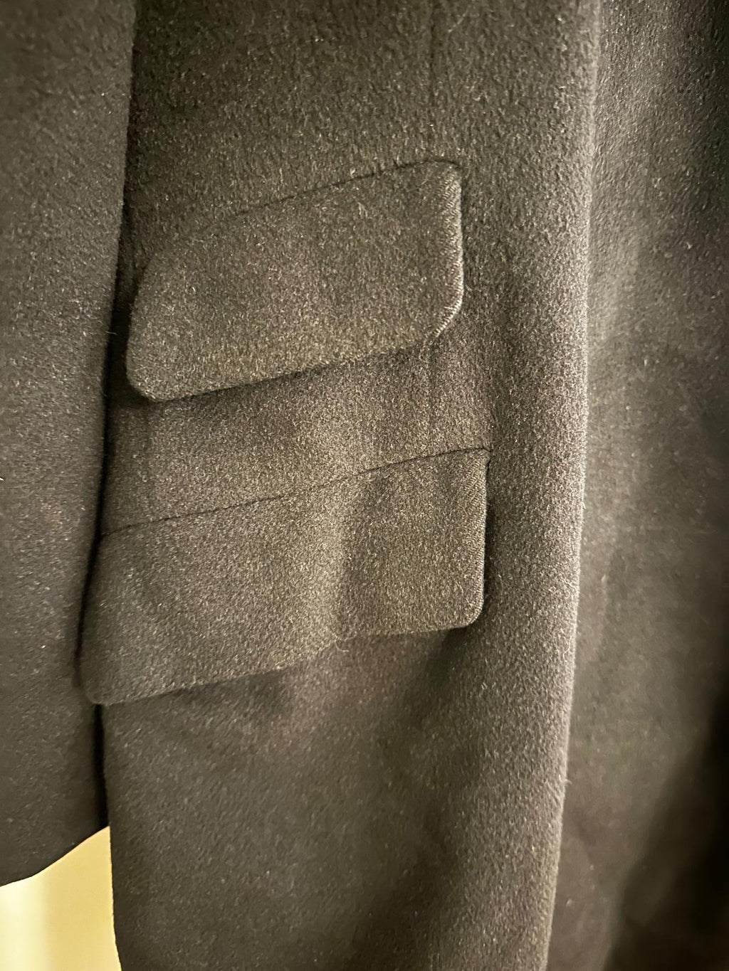SAX FIFTH AVENUE Black Wool Overcoat – Classic Long Coat