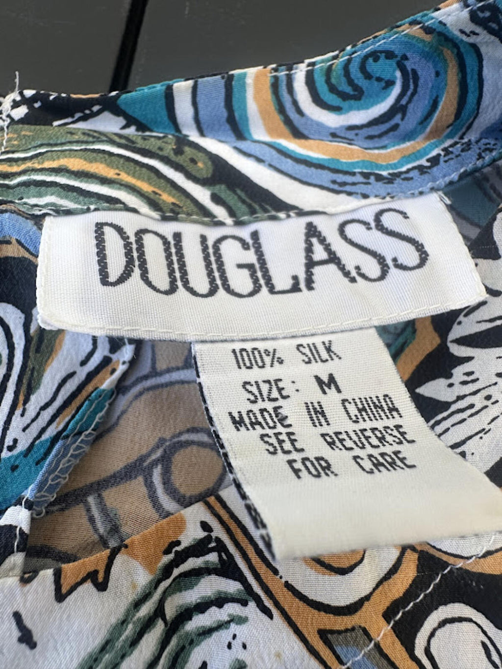 Douglass Silk Abstract Print Blouse Medium
