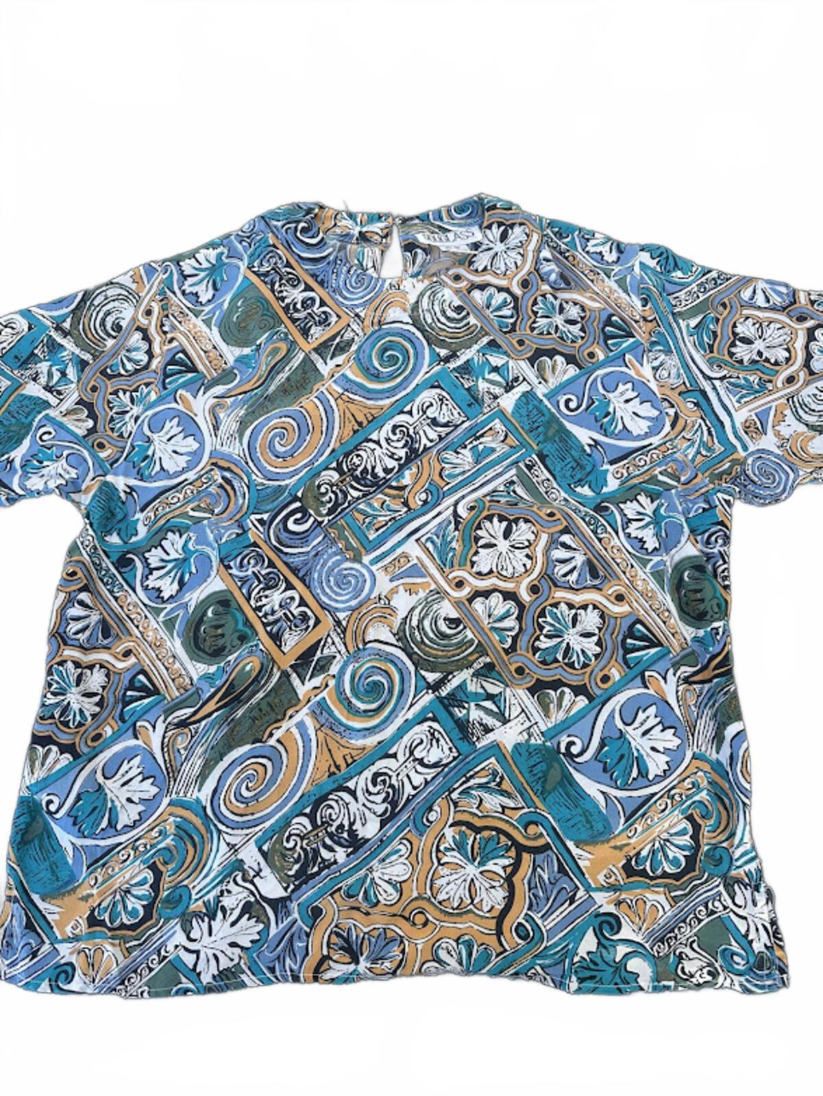 Douglass Silk Abstract Print Blouse Medium