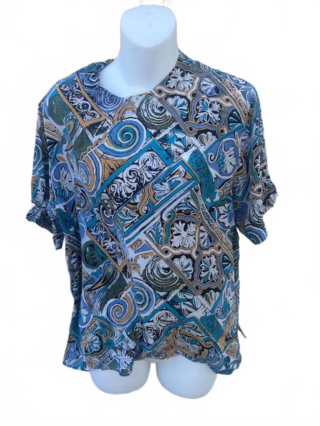 Douglass Silk Abstract Print Blouse Medium