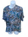 Douglass Silk Abstract Print Blouse Medium