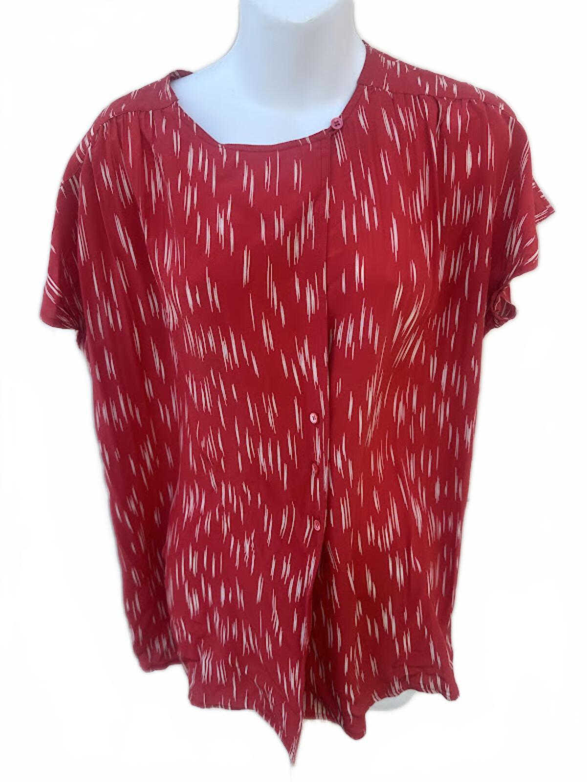 Bankers Club Silk Ikat Print Blouse Size 12