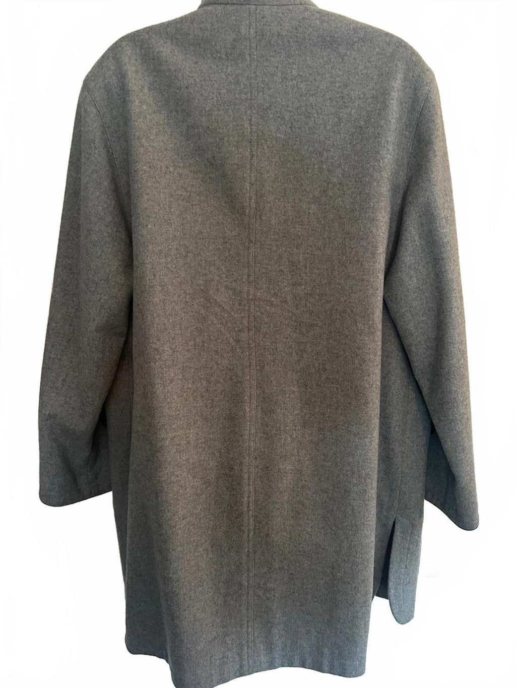 Bauer Classic Grey Wool Coat Green Collar Sz 40