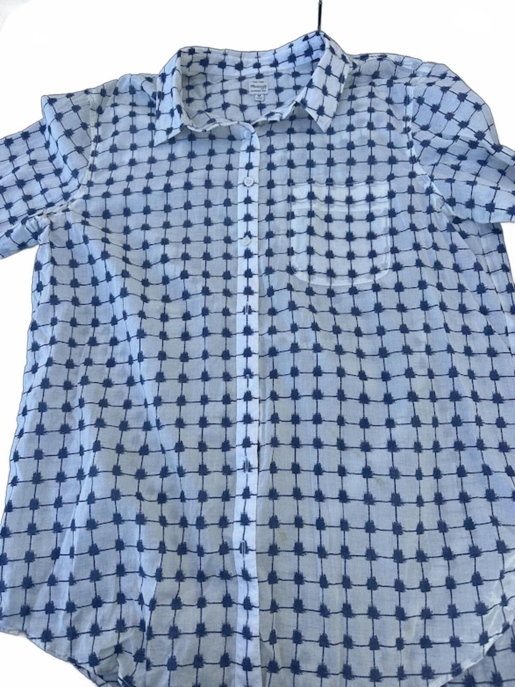 Madewell 1937 Blue White Cotton Button Shirt Size Med