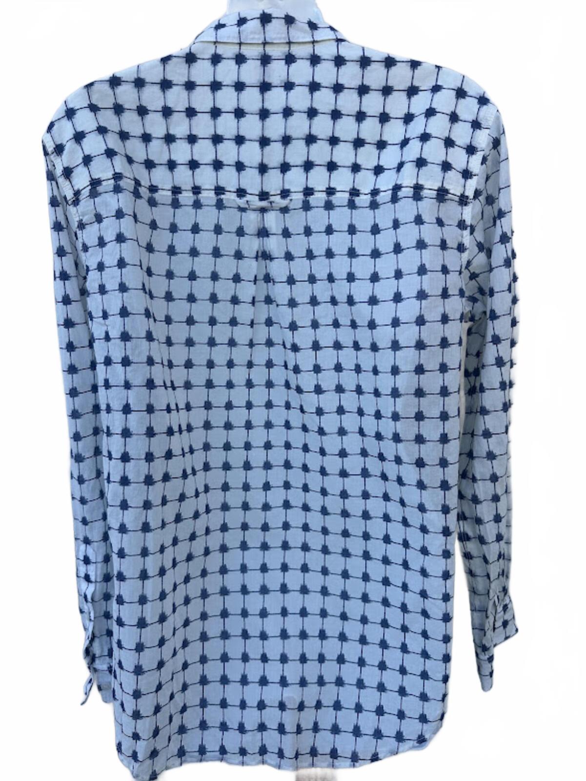 Madewell 1937 Blue White Cotton Button Shirt Size Med