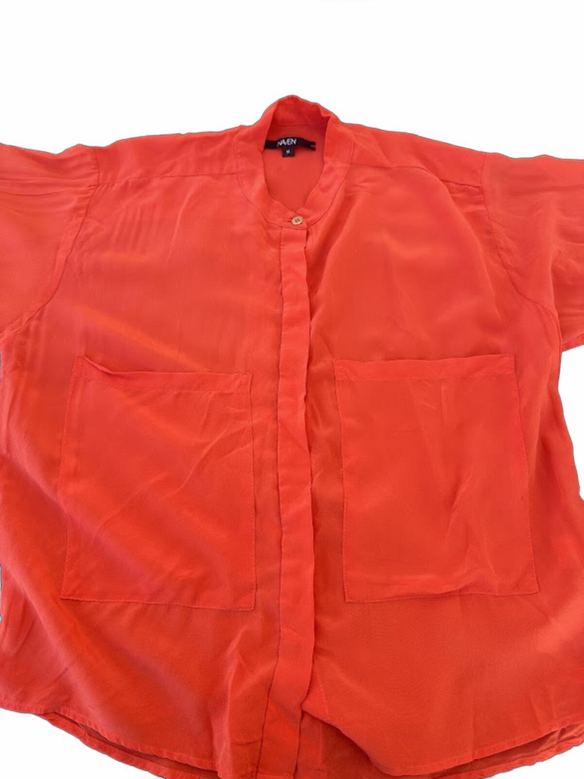 Naven Orange Silk Boxy Blouse