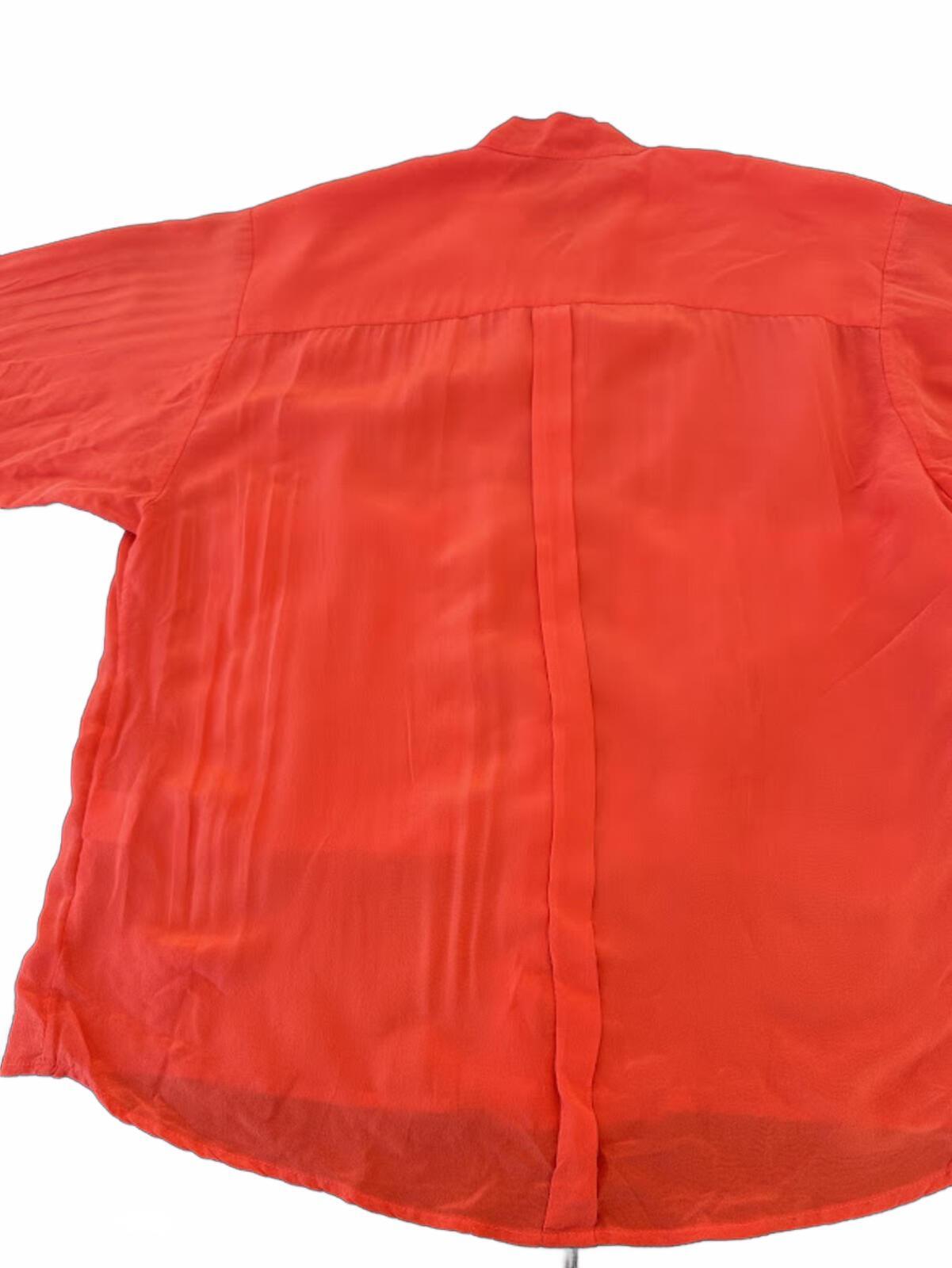 Naven Orange Silk Boxy Blouse