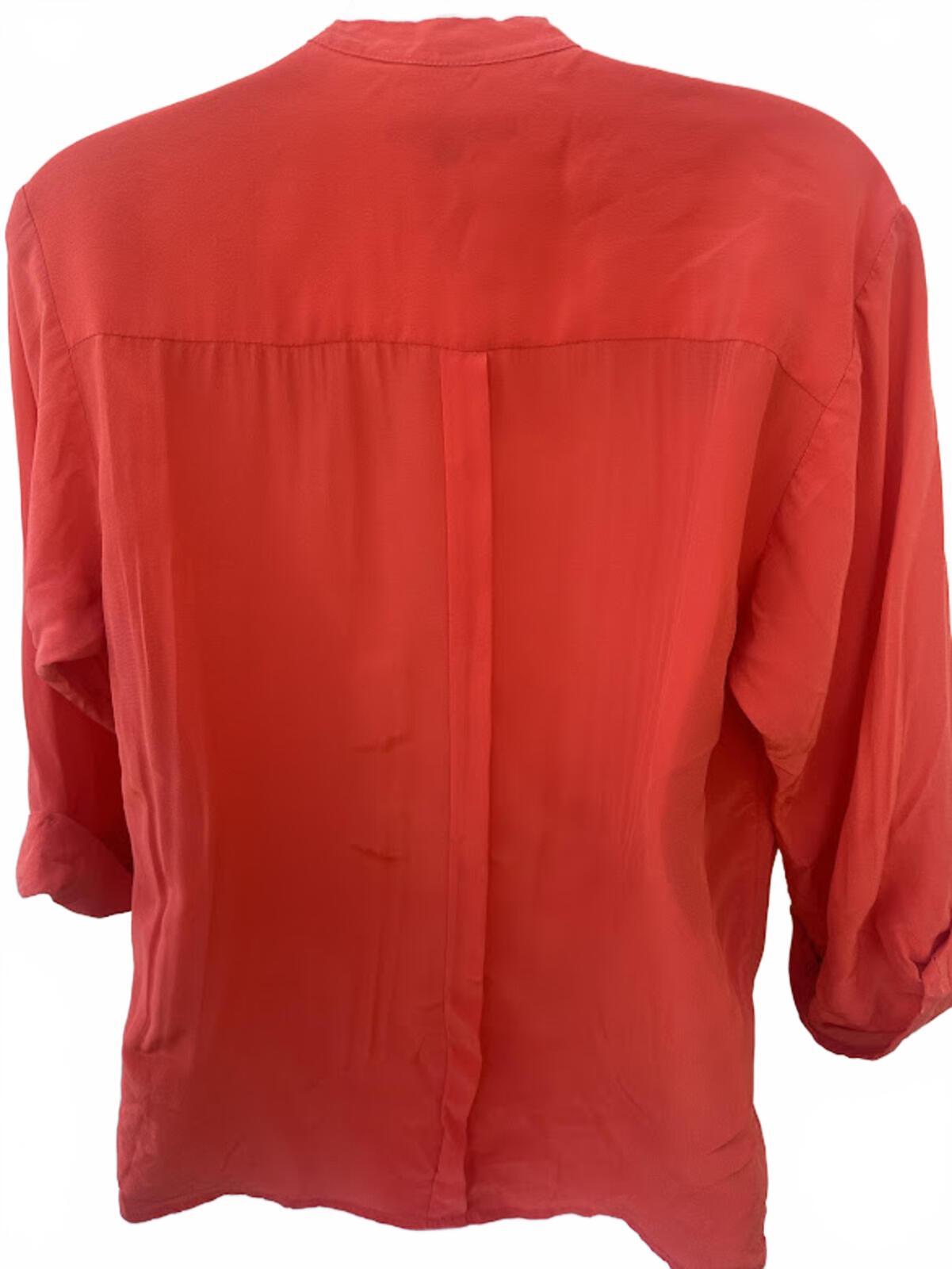 Naven Orange Silk Boxy Blouse