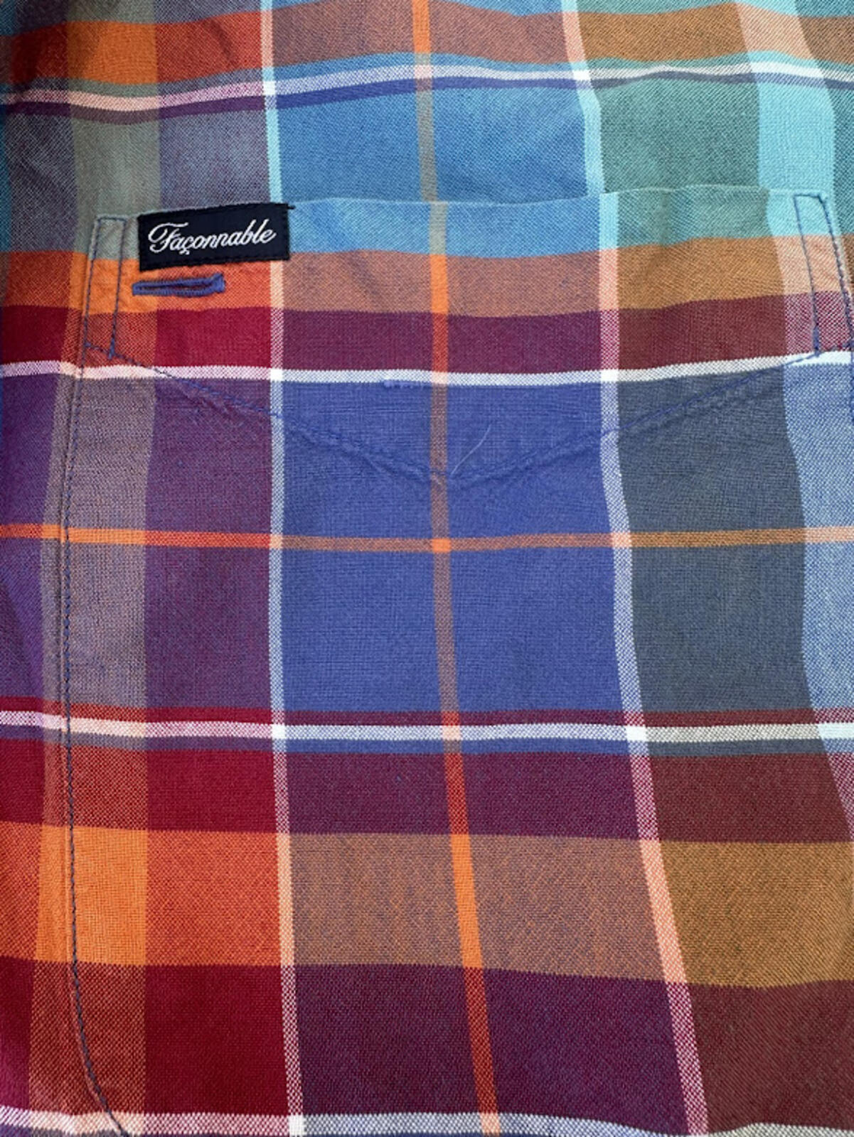 Faconnable Plaid Button Down Shirt