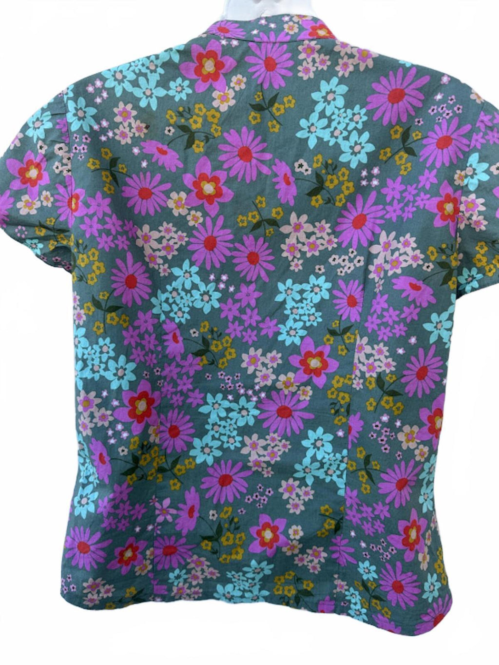 Vintage 60s Floral Cotton Mod Blouse
