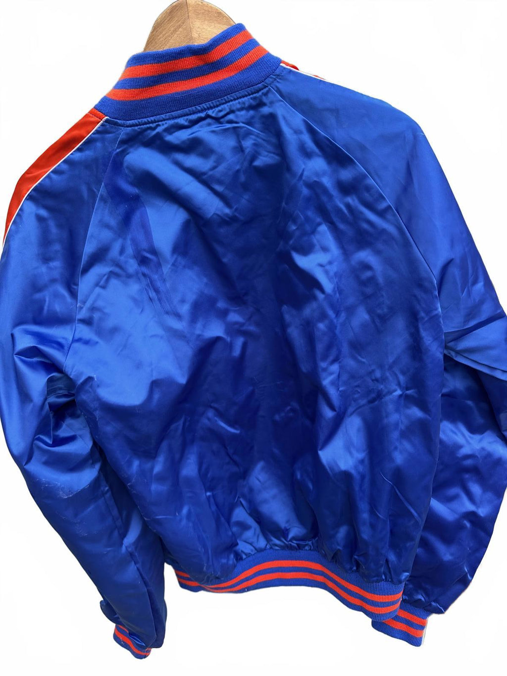 Vintage Windbreaker Satin Jacket Blue Orange M