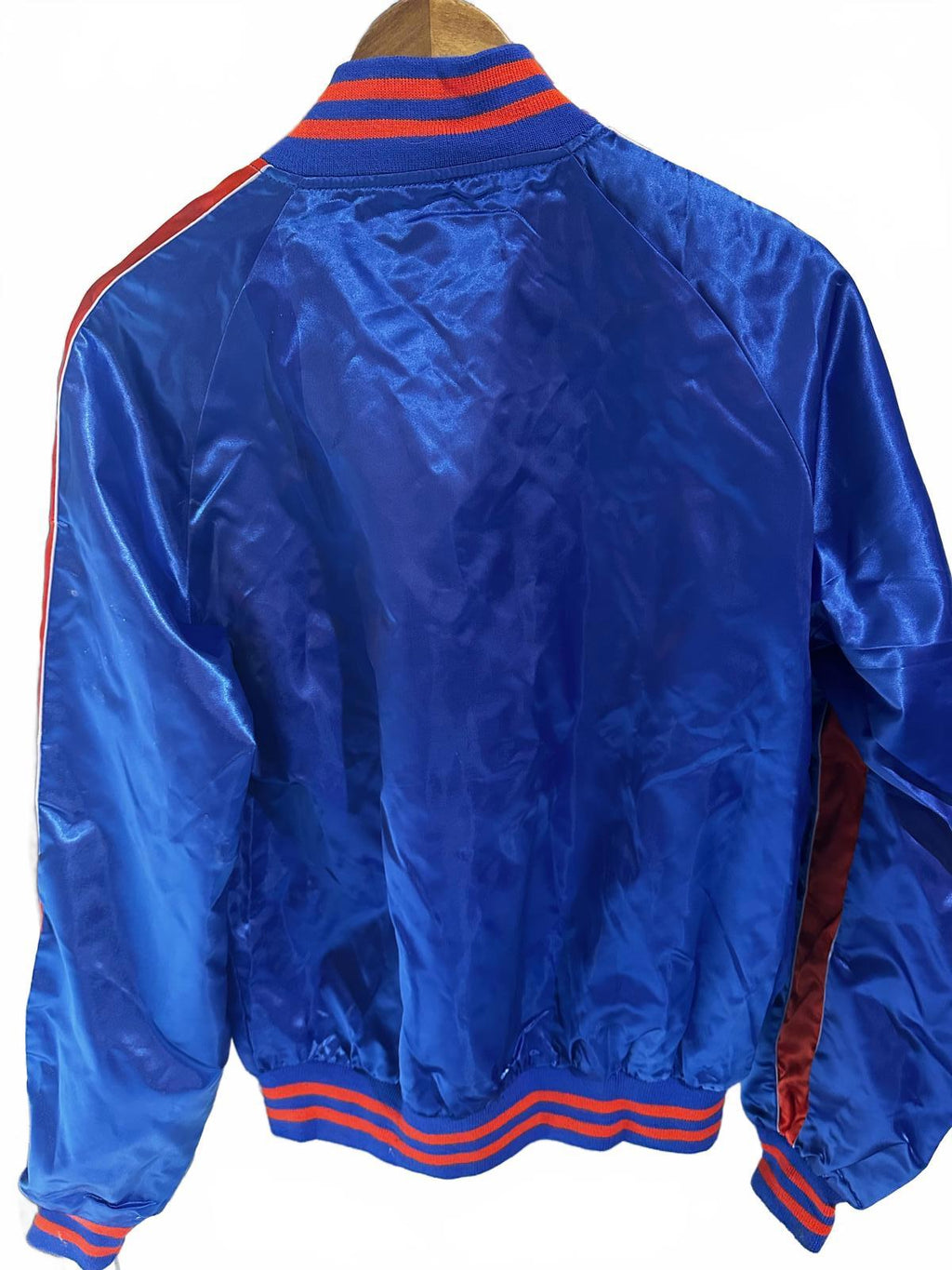 Vintage Windbreaker Satin Jacket Blue Orange M