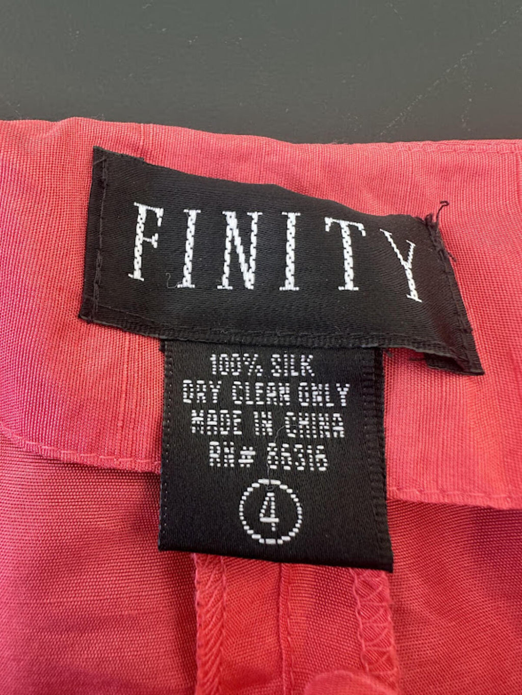 Finity  Coral Pink Silk Cropped Pants