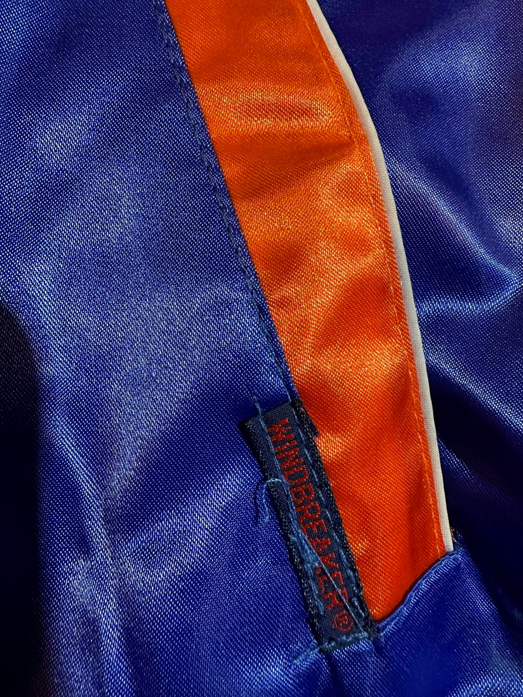 Vintage Windbreaker Satin Jacket Blue Orange M