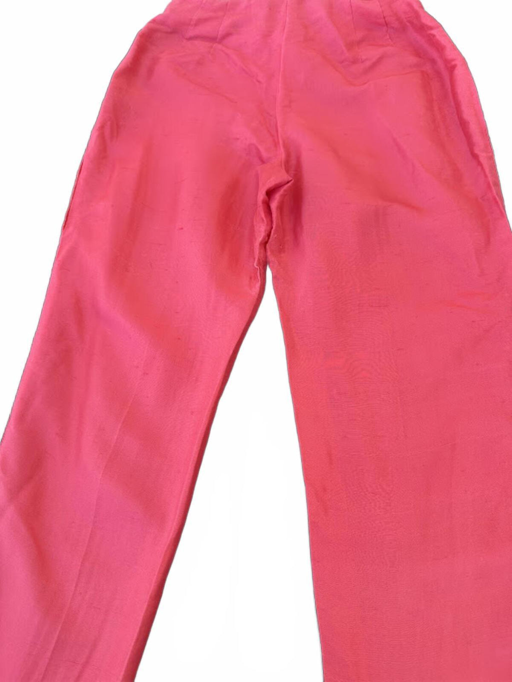 Finity  Coral Pink Silk Cropped Pants