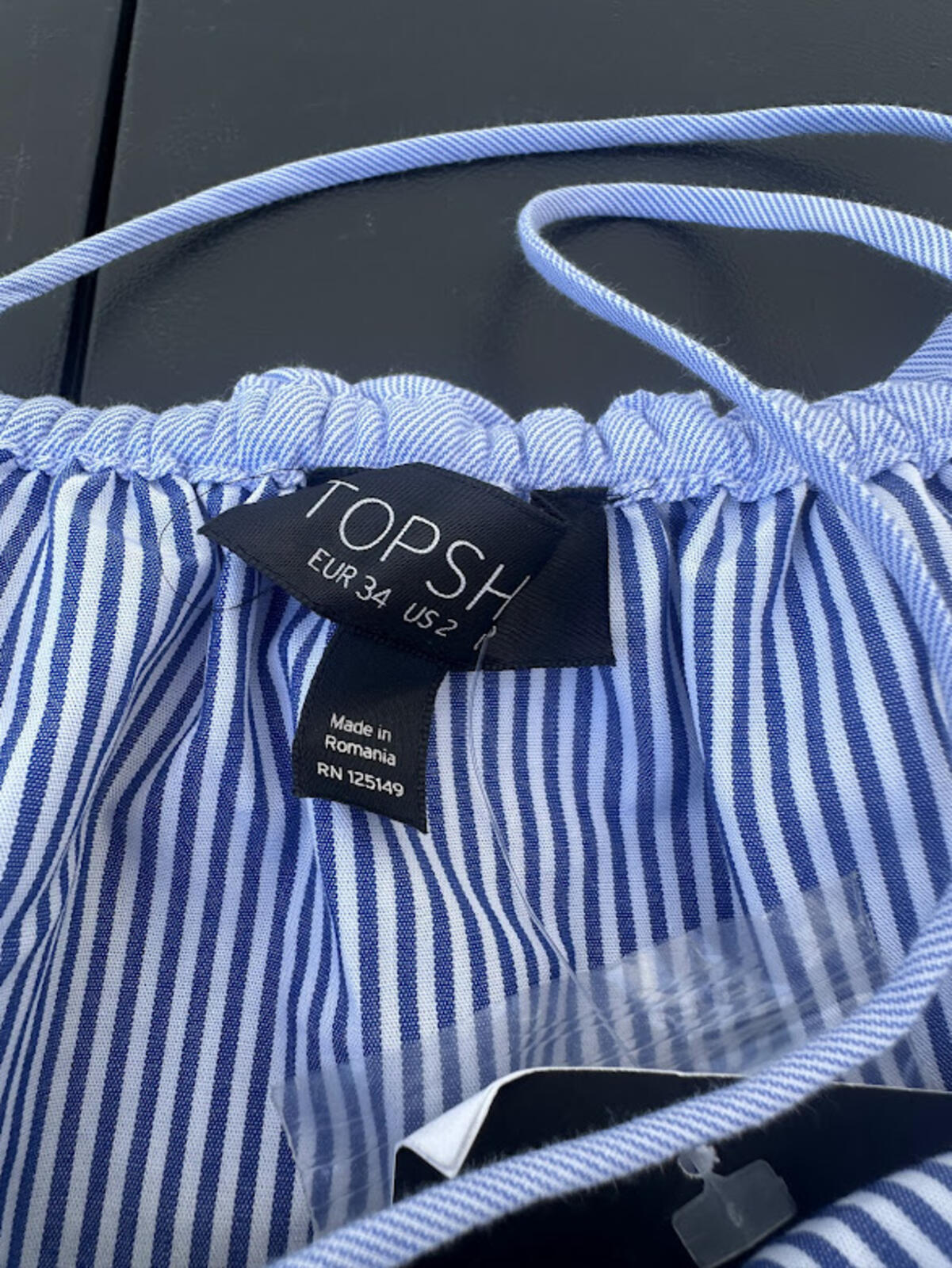 Topshop Blue Stripe Cold Shoulder Dress