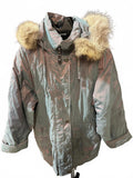 London Fog Women’s Fur Trim Parka Jacket Sz S Grey