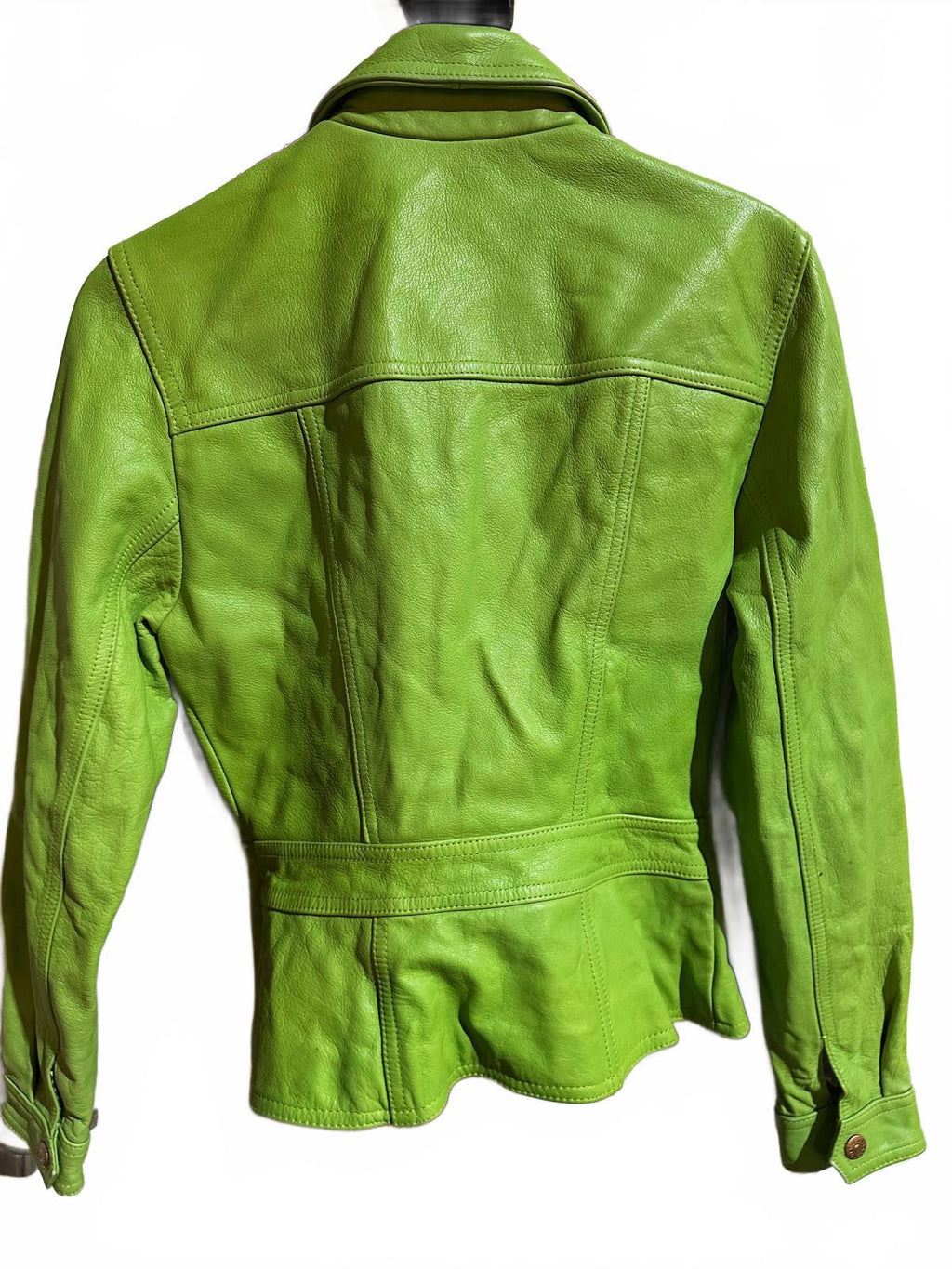GUESS Vintage Lime Green Leather Jacket Women S